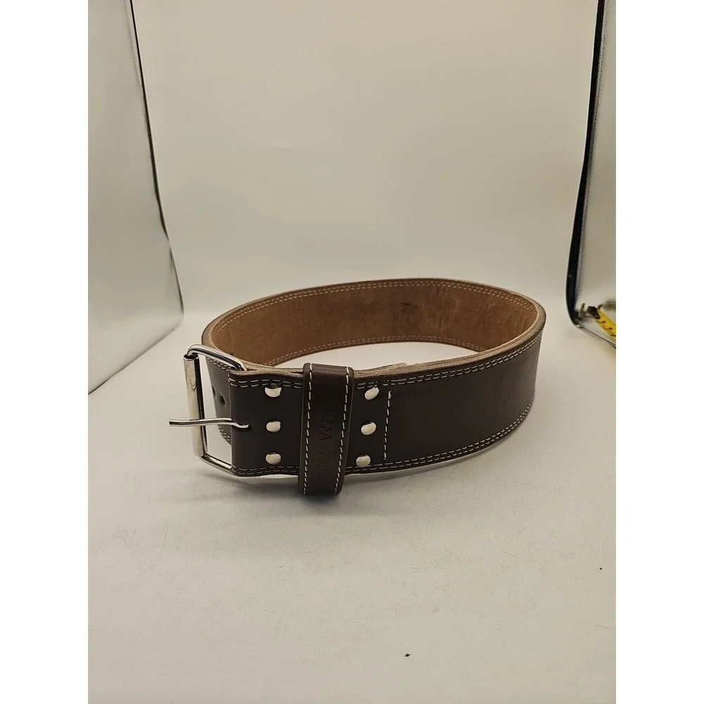 Steel Sweat Leather Weight Lifting Belt - Heavy Duty 4